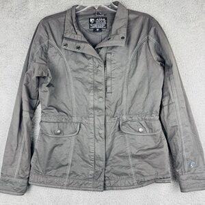 Kuhl Projekt Luna Women's Medium Gray Cargo Cotton Blend Jacket With Pockets EUC